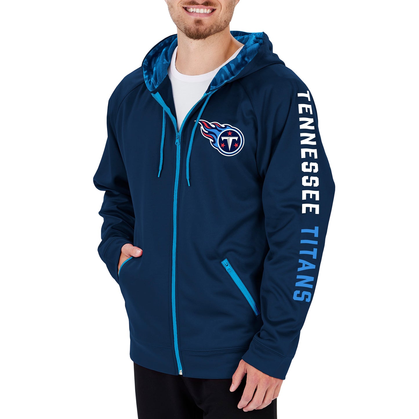 Zubaz Men's NFL Tennessee Titans Full Zip Camo Hoodie