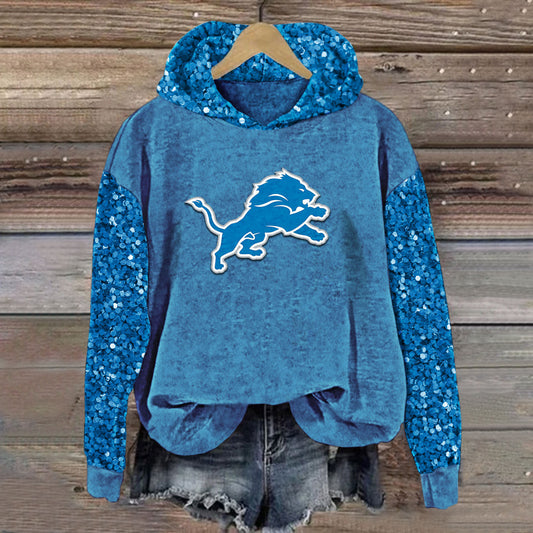 Sequined Sleeves Vintage Hoodie