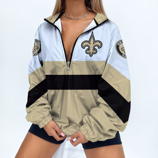 Women's Print V Neck Zipper Sweatshirt Jacket