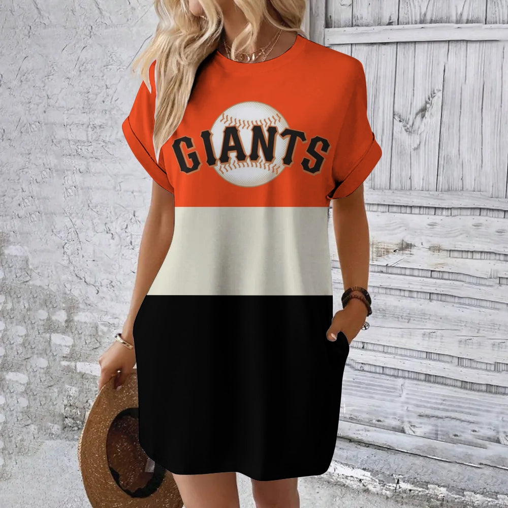 Giants Hidden Pocket Short Sleeve Tee Dress