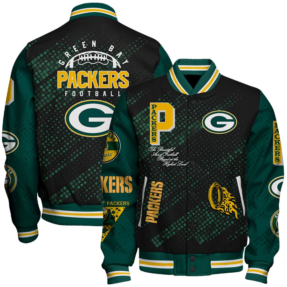 Green Bay Packers National Football League Pattern Varsity Jacket V13