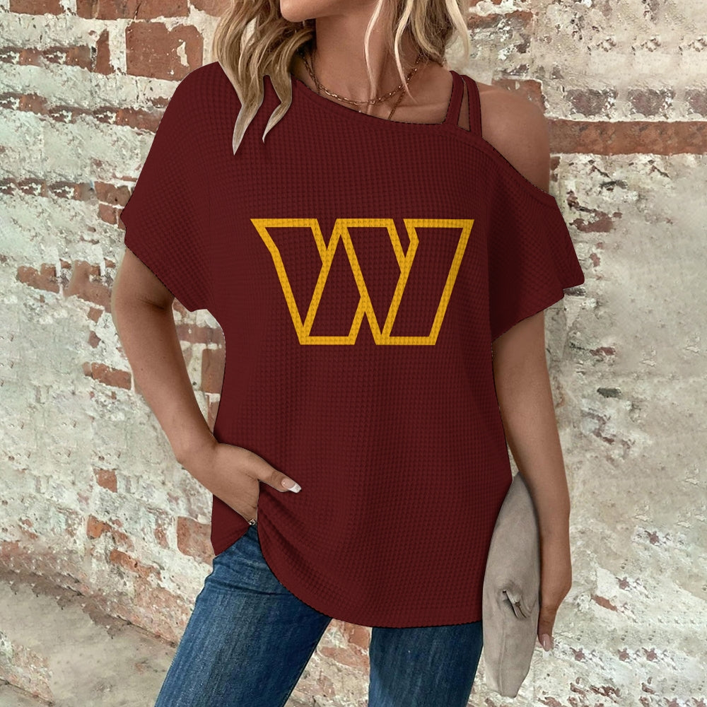 Asymmetrical Neck Short Sleeve T-Shirt