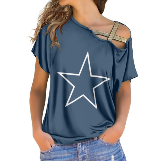 sequin cross belt women's top