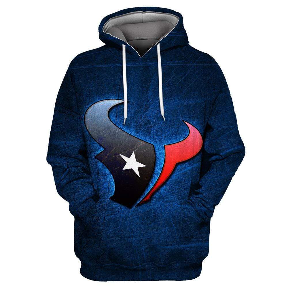 Houston Texans 3D Printed Hooded Pocket Pullover Sweater