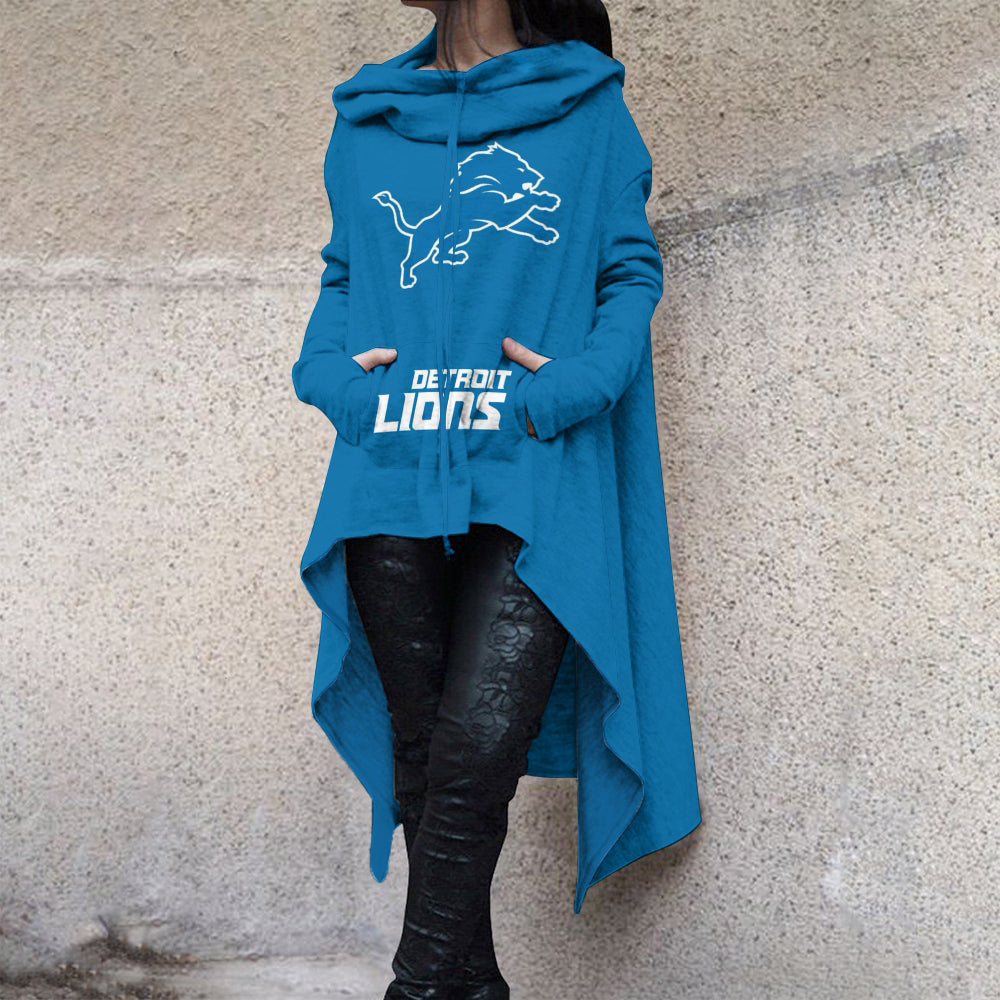 Fashionable Print Irregular Long Sleeve Sweatshirt