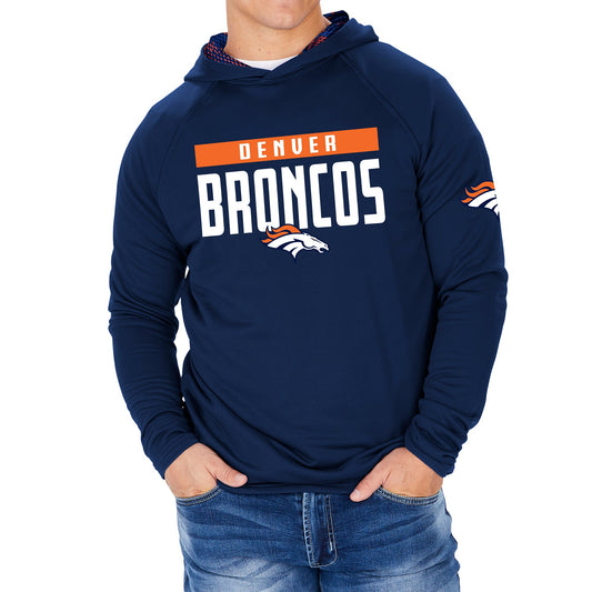 Zubaz Men's NFL Denver Broncos Team Color Hoodie With Viper Pint Details