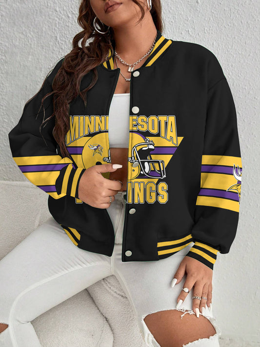 Minnesota Vikings Women's Long Pass Full- Snap Casual Jacket