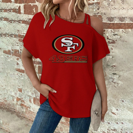 Asymmetrical Neck Short Sleeve T-Shirt