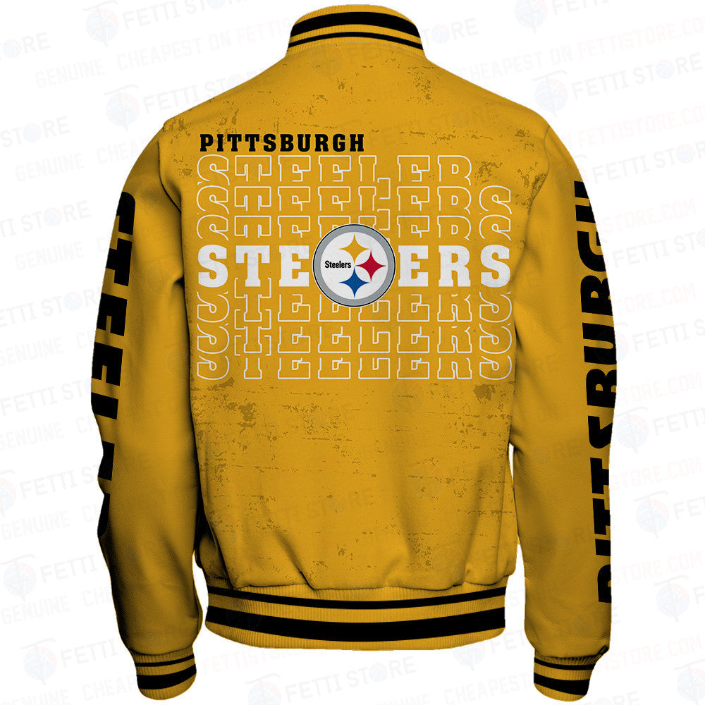 Pittsburgh Steelers National Football League Print Varsity Jacket STM V6