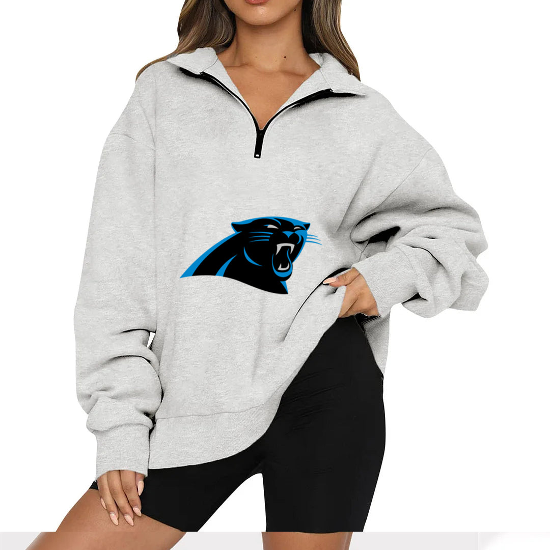 New Ladies Sports Leisure Lapel Zipper Sweatshirt