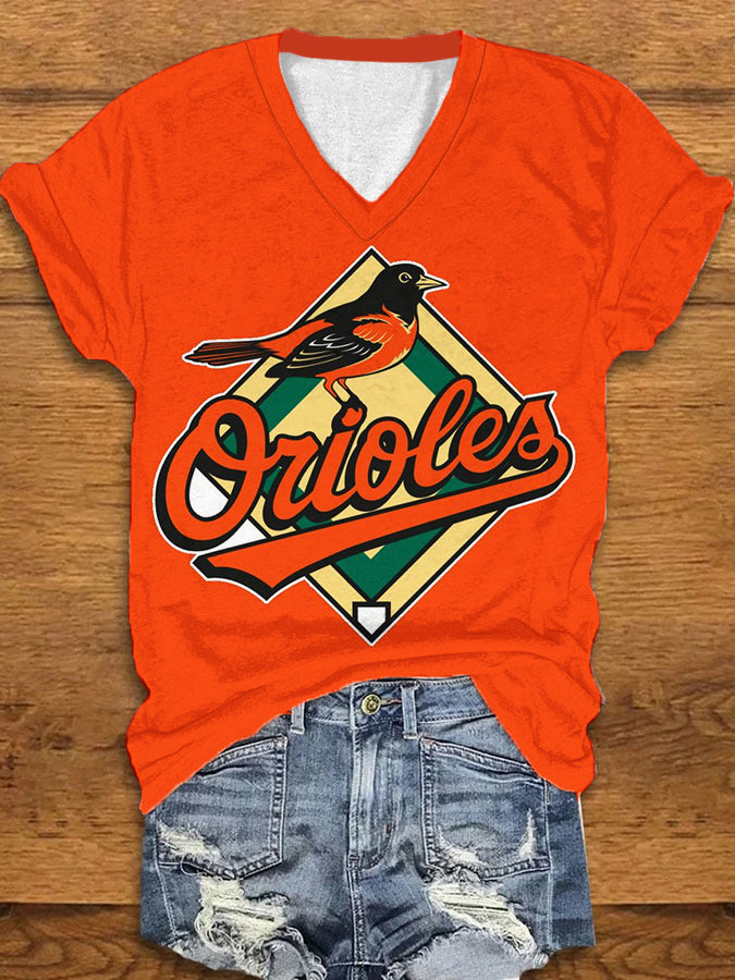 Print V-Neck T-Shirt