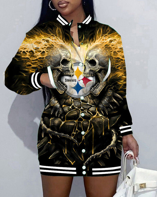 New
Limited Edition Button Down Long Sleeve Jacket Dress