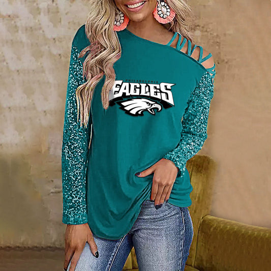 Color-Blocked Criss-Cross One Shoulder Blouse