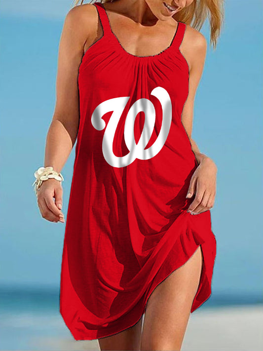 Washington Nationals Round neck sleeveless printed dress