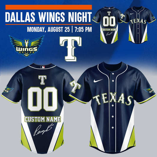 Texas Rangers _ Dallas Wings Jersey 2025 (Custom Name & Number)