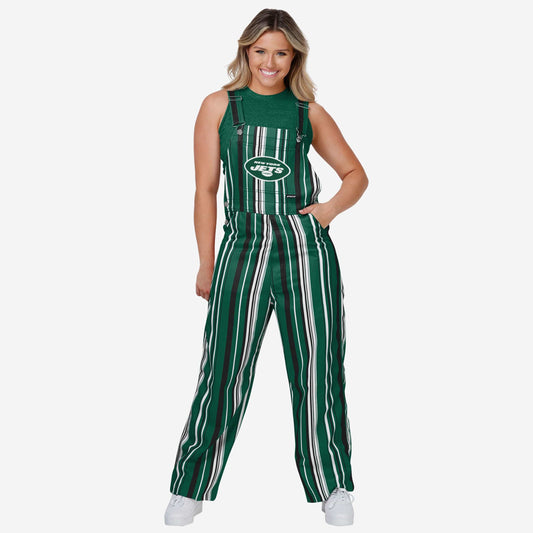 New Womens Hyper Stripe Bib Overalls