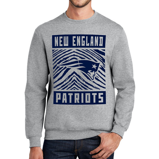 Zubaz NFL Men's Crewneck Sweatshirt With Zebra Graphic, New England Patriots
