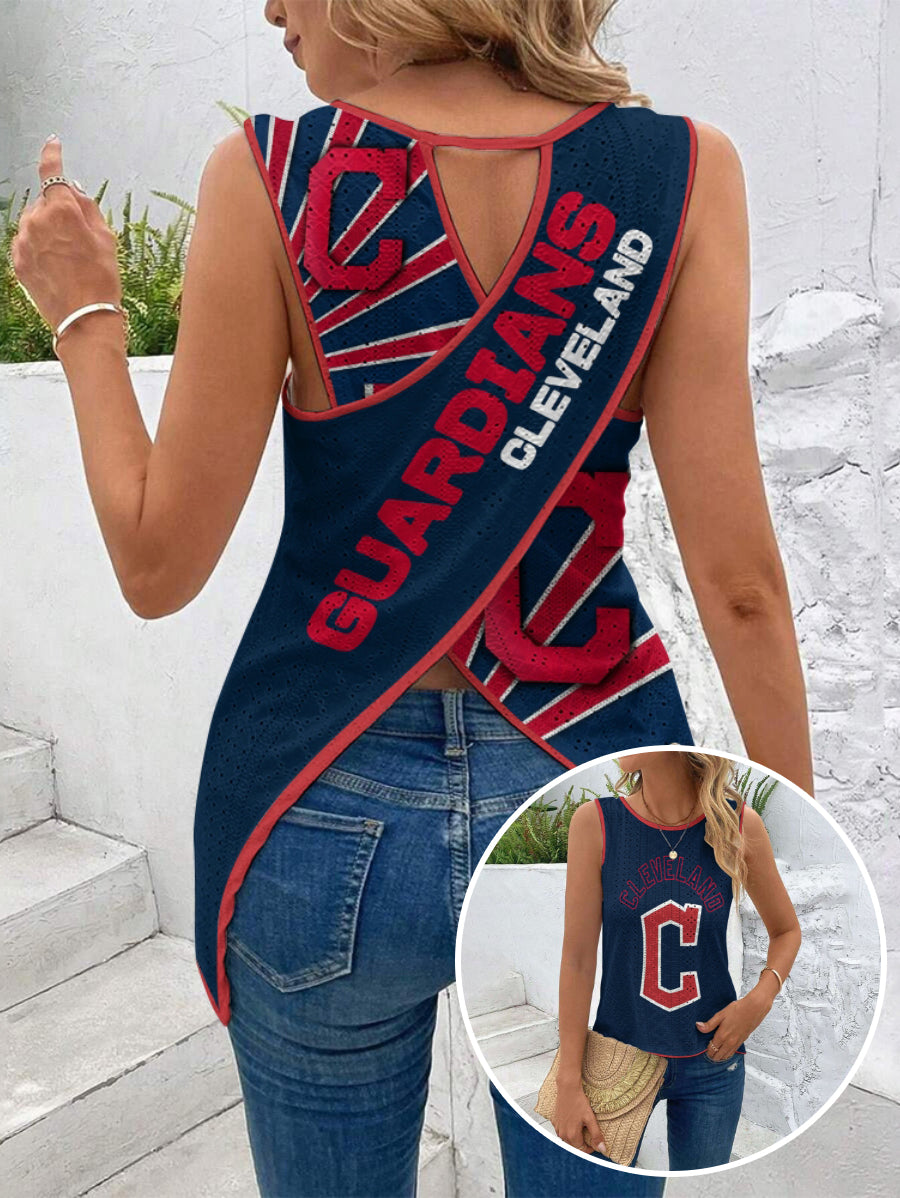 Cut Out Wrap Cross Wrap Back Asymmetrical Beach Tank Top