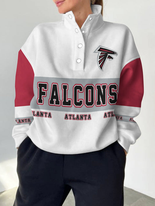 Atlanta Falcons  2025 New Design Casual Snap  Mockneck Pullover