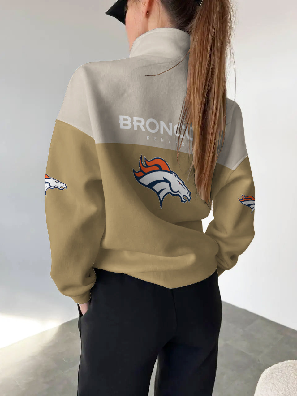 Denver Broncos  2025 New Design Casual Snap  Mockneck Pullover