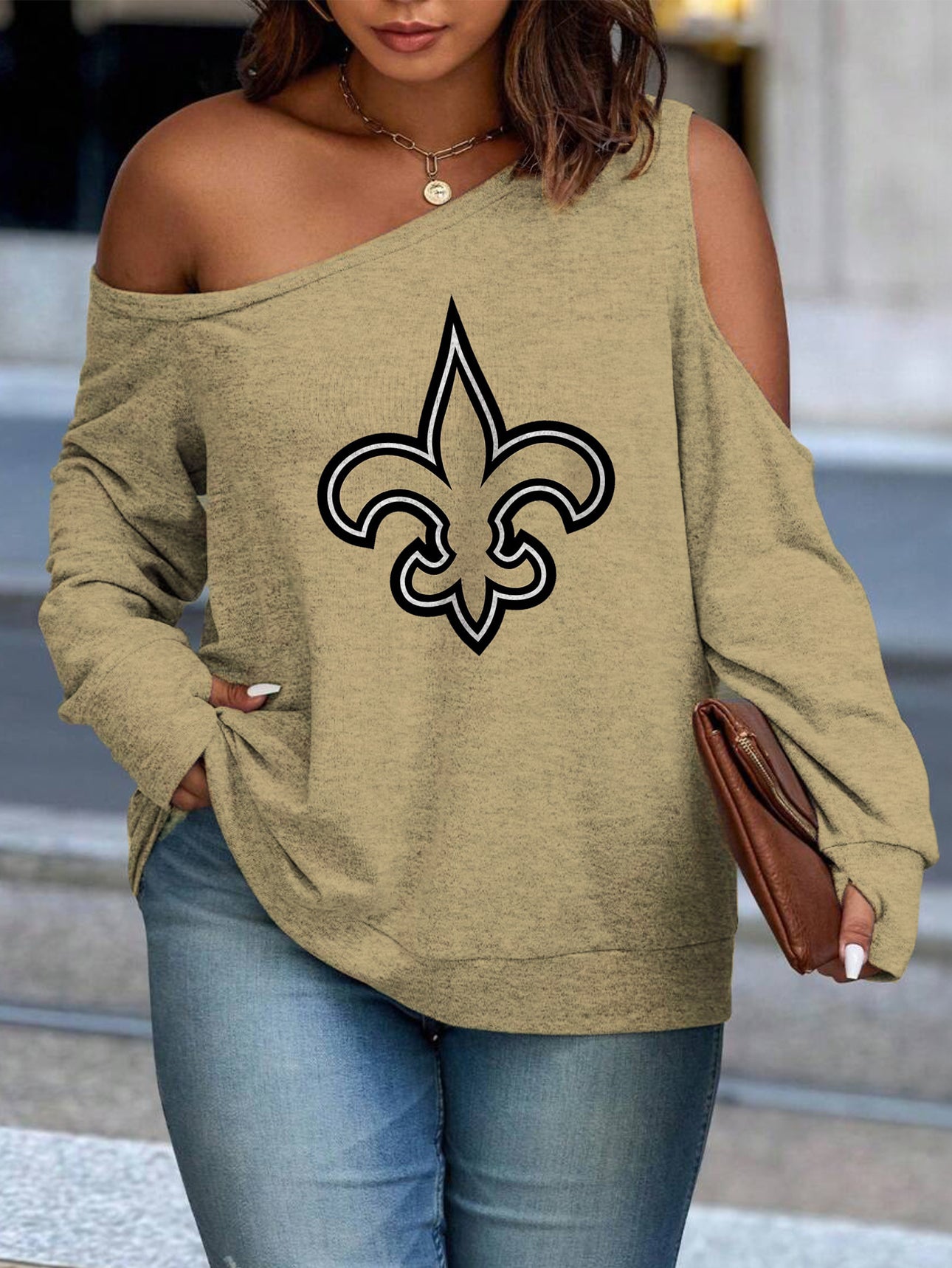 Asymmetric Off-Shoulder Women's Sweatshirt