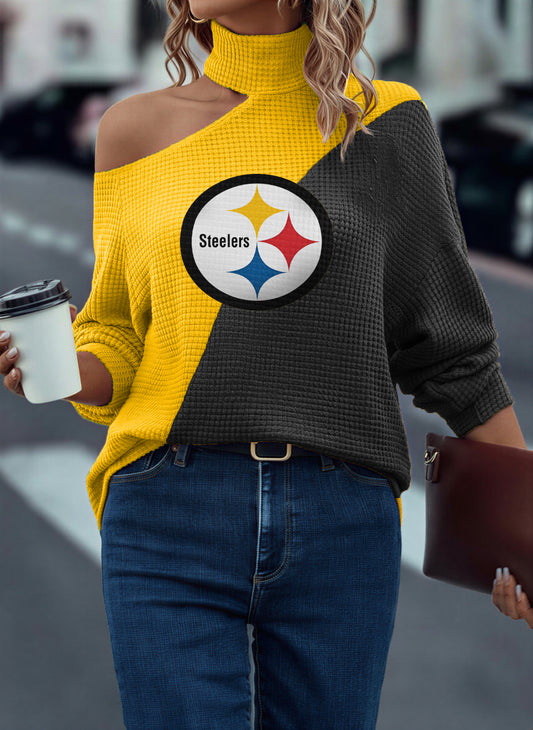 Casual Colorblock Off Shoulder T-Shirt