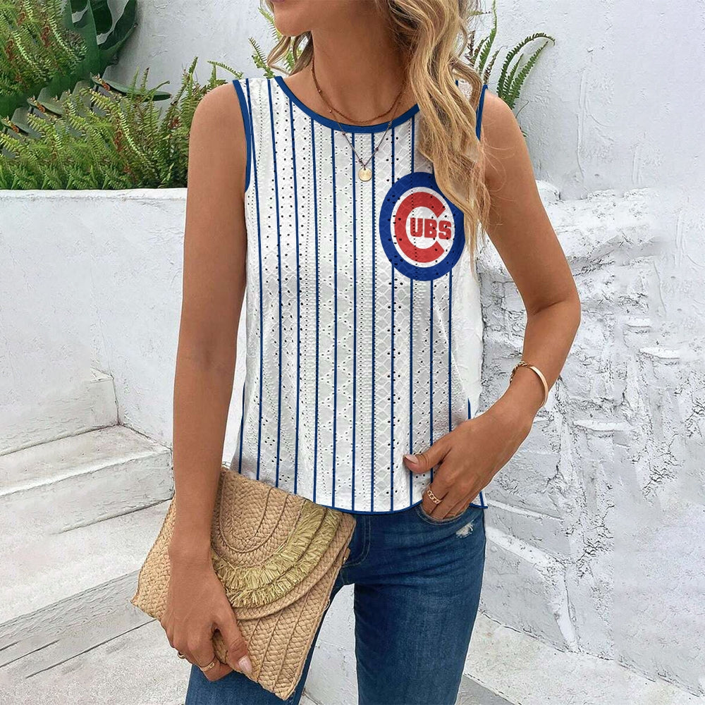 "GO GUBS GO"Cut Out Wrap Cross Wrap Back Asymmetrical Beach Tank Top