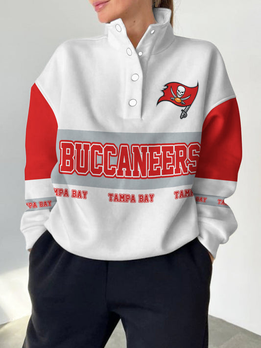 Tampa Bay Buccaneers  2025 New Design Casual Snap  Mockneck Pullover