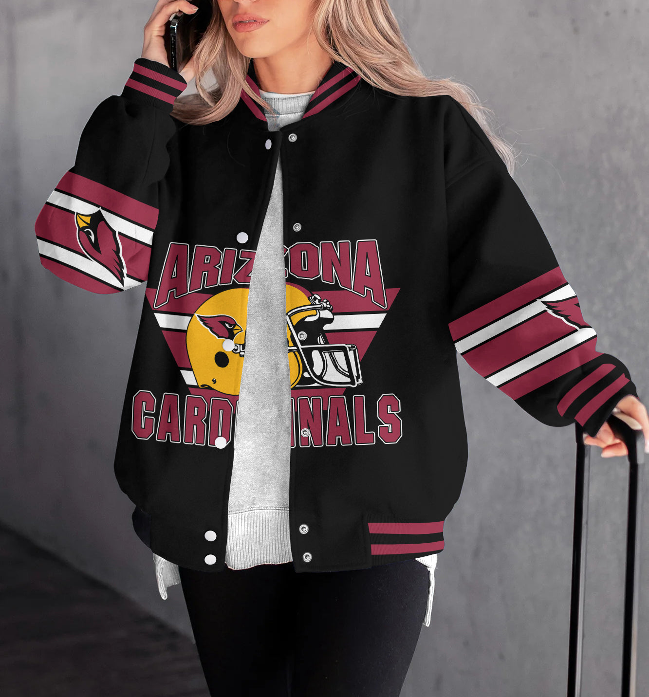 Arizona Cardinals Women's Long Pass Full- Snap Casual Jacket