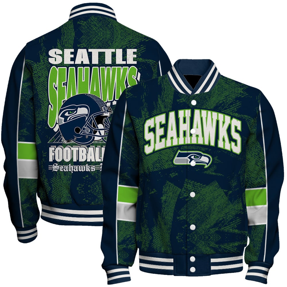 Seattle Seahawks Football Team 2025 - 26 Cheering Symbols Unisex Varsity Jacket