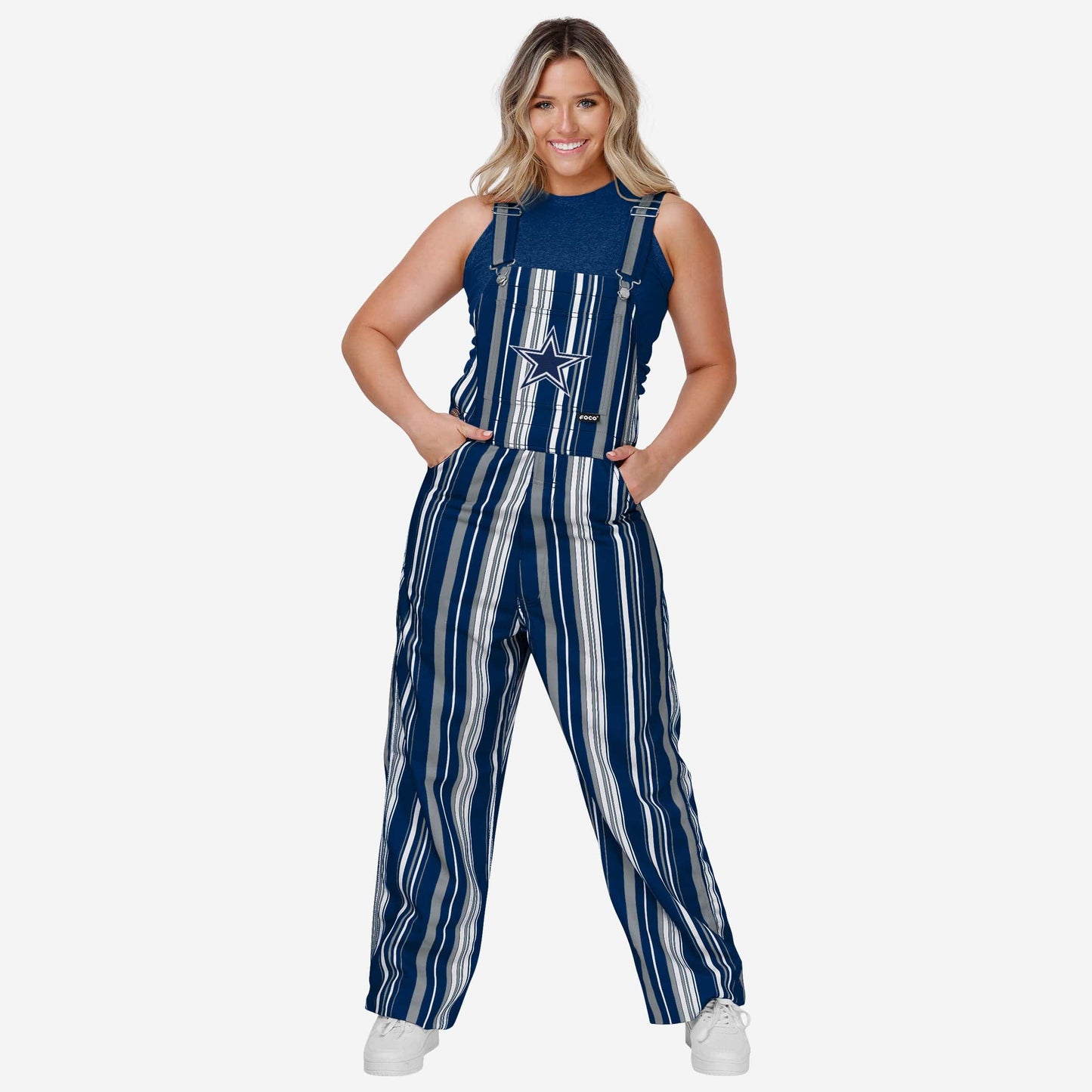 New Womens Hyper Stripe Bib Overalls