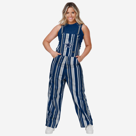 New Womens Hyper Stripe Bib Overalls