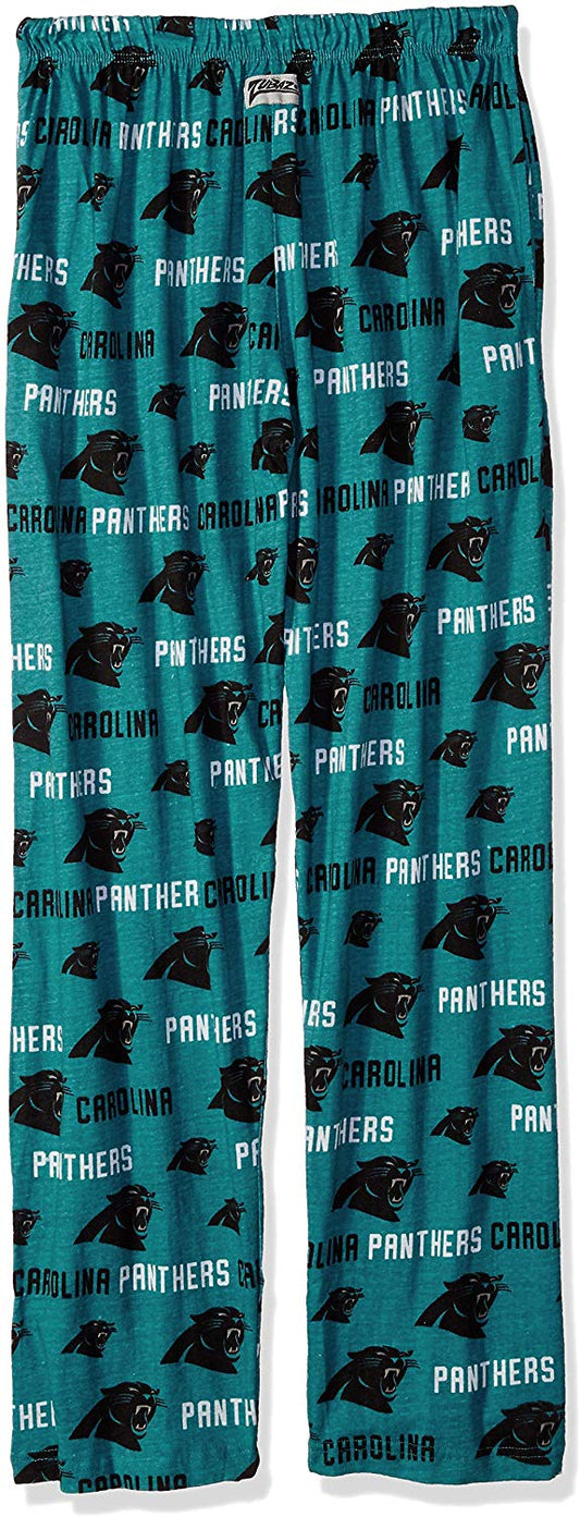 Zubaz NFL Football Men's Carolina Panthers Print Logo Comfy Pants w/Wordmark