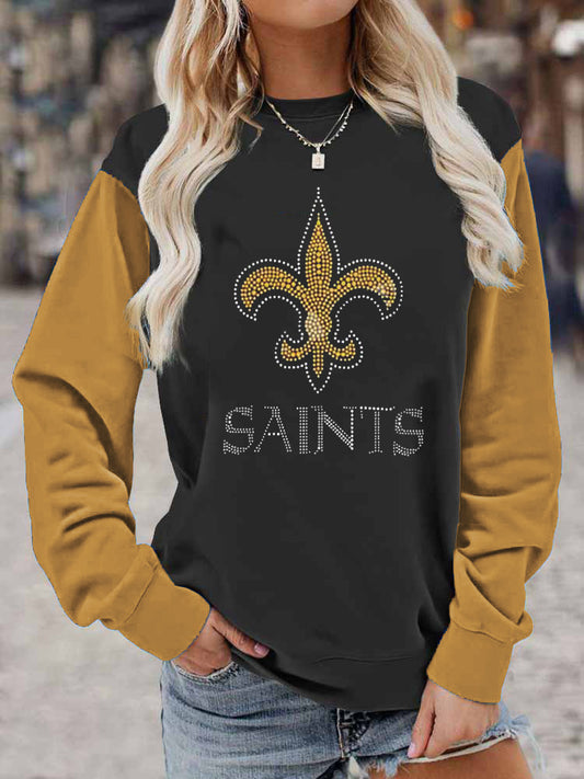 New colorblock print sweatshirt