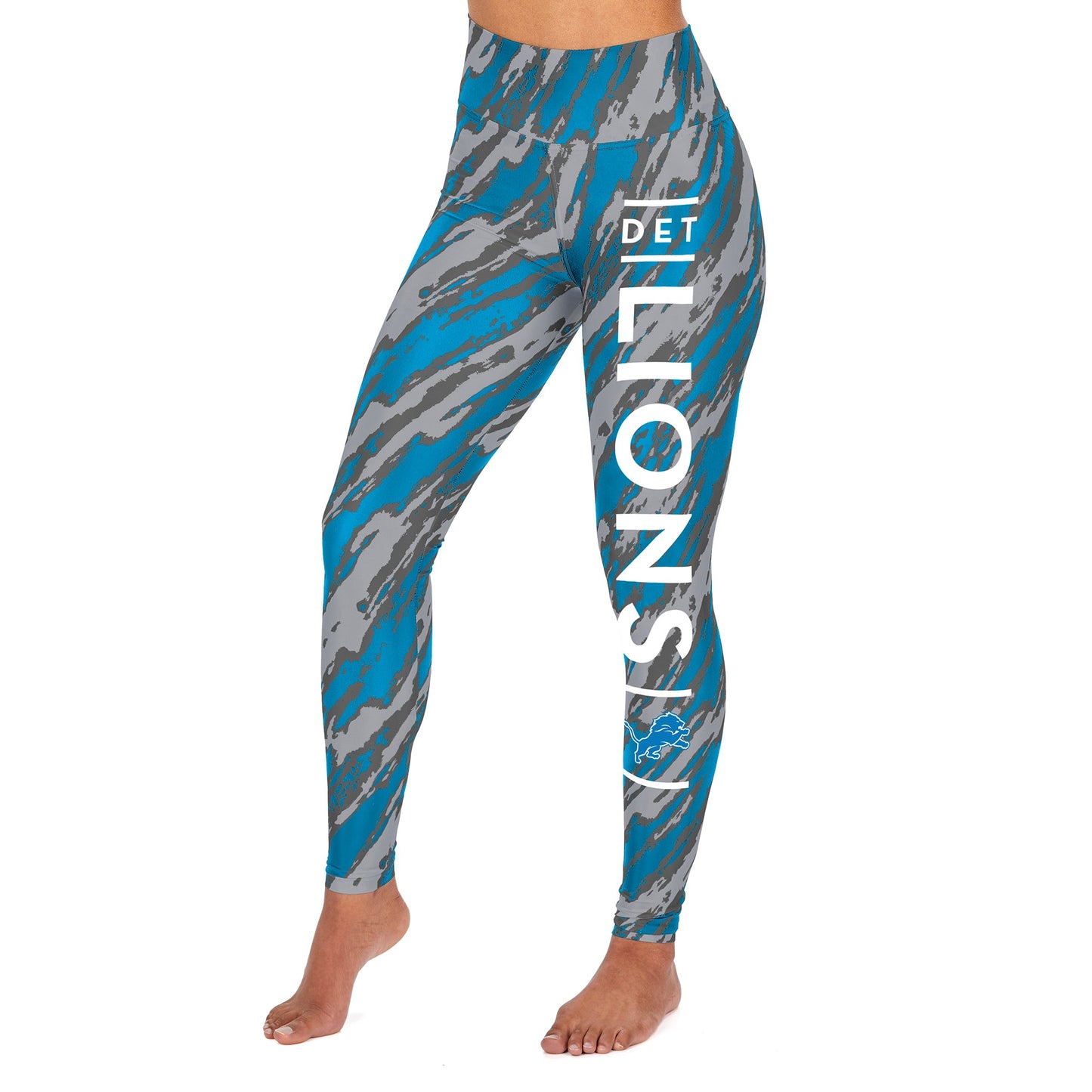 Zubaz NFL Women's Detroit Lions Diagonal Streak Leggings
