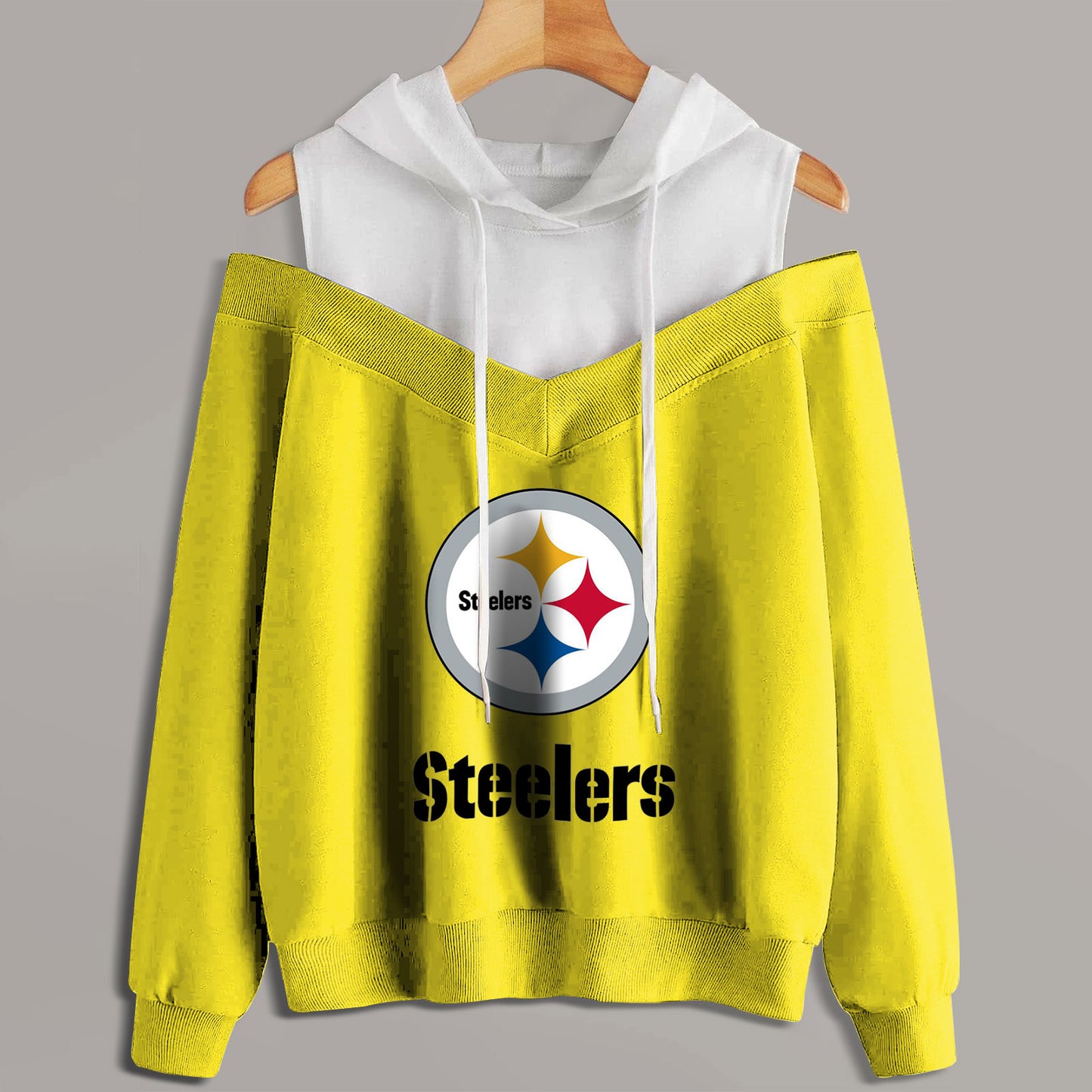 2 In 1 Colorblock Cold Shoulder Hoodie