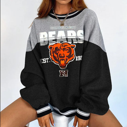 Fashion Printed Round Neck Raglan Sleeve Sweatshirt