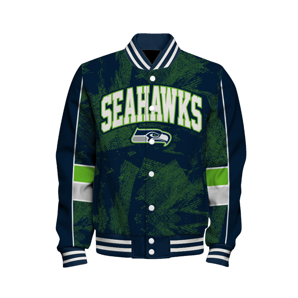 Seattle Seahawks Football Team 2025 - 26 Cheering Symbols Unisex Varsity Jacket