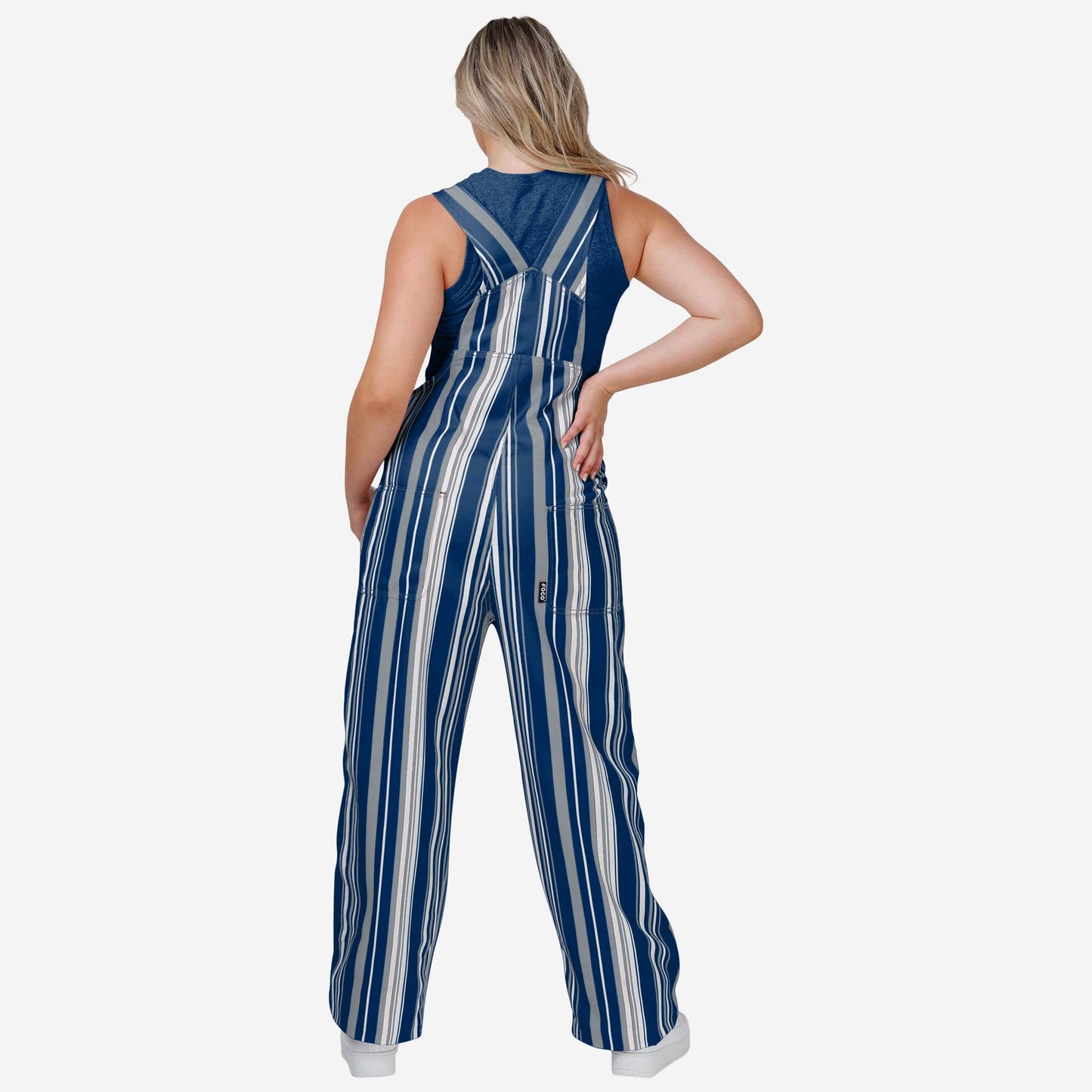 New Womens Hyper Stripe Bib Overalls