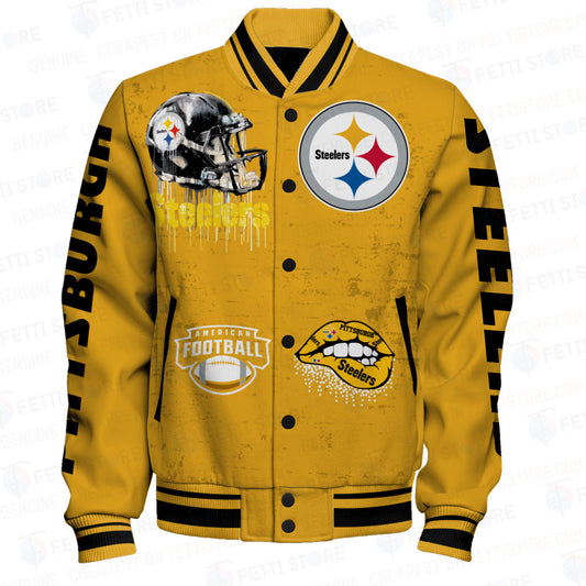 Pittsburgh Steelers National Football League Print Varsity Jacket STM V6