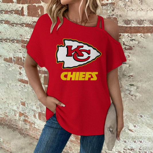 Asymmetrical Neck Short Sleeve T-Shirt