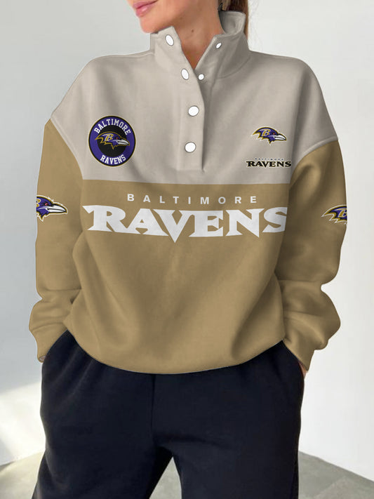Baltimore Ravens  2025 New Design Casual Snap  Mockneck Pullover