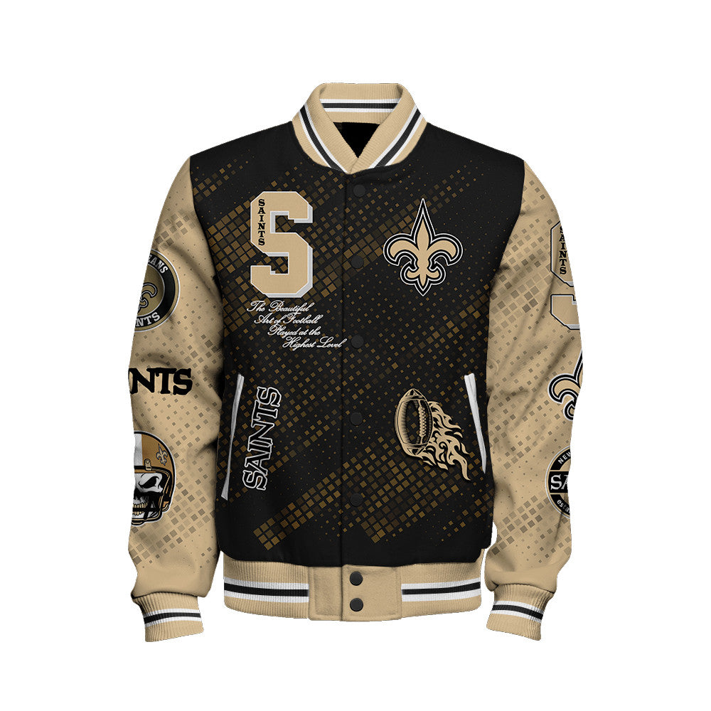 New Orleans Saints National Football League Pattern Varsity Jacket V13