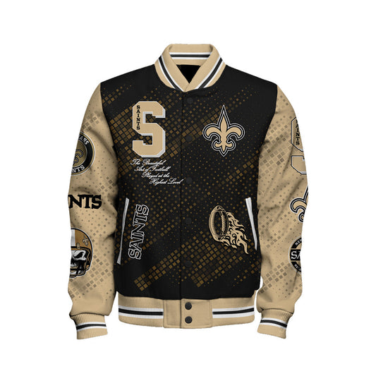 New Orleans Saints National Football League Pattern Varsity Jacket V13