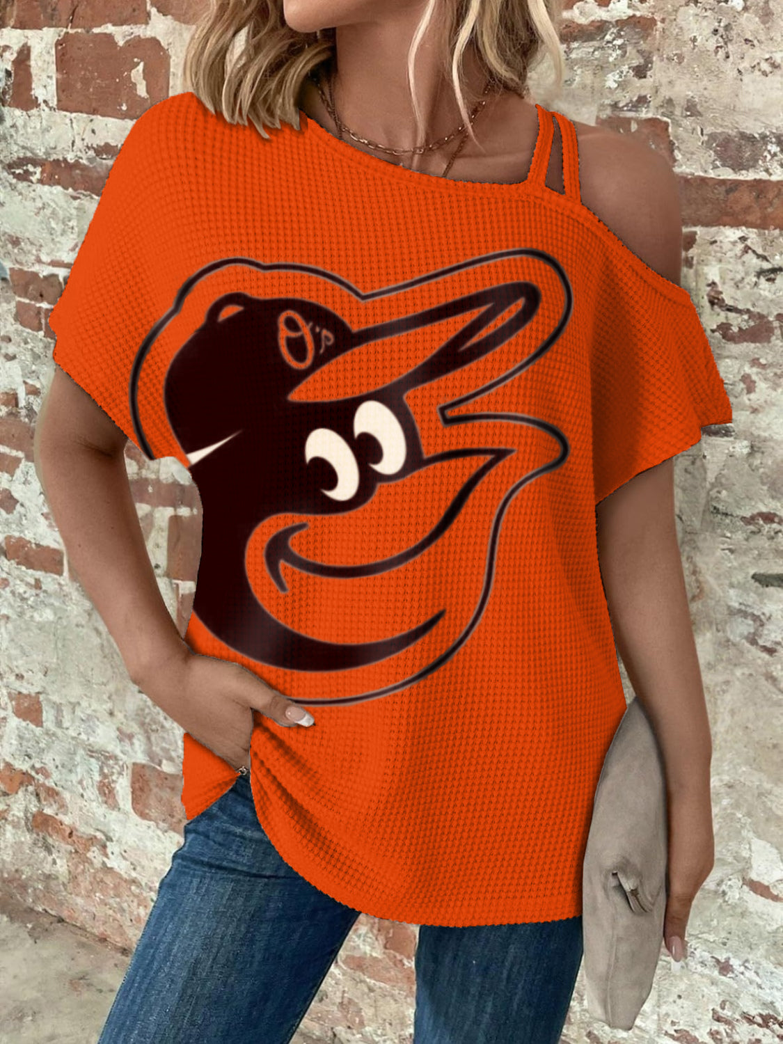 Asymmetrical Neck Short Sleeve T-Shirt