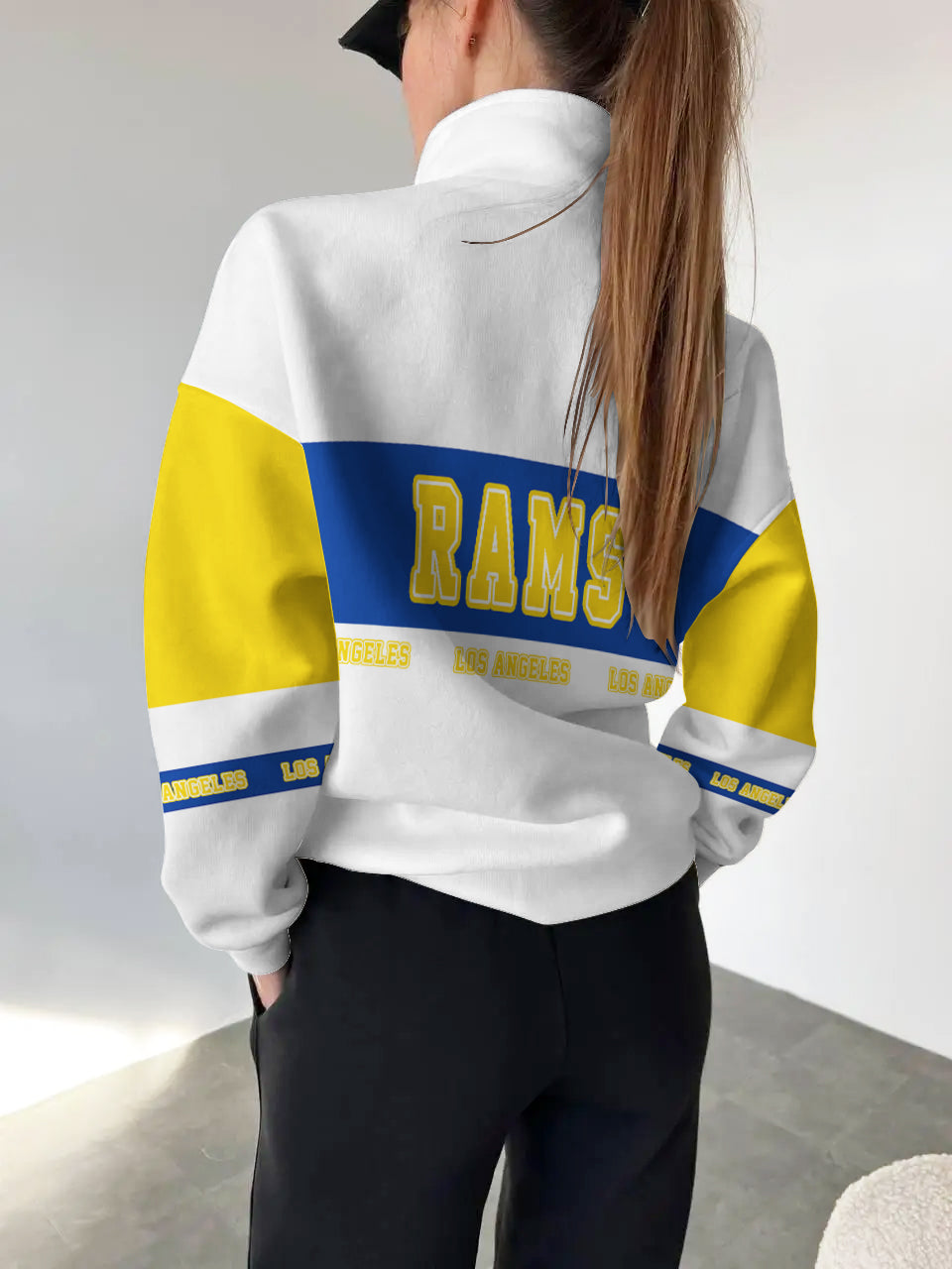 Los Angeles Rams  2025 New Design Casual Snap  Mockneck Pullover