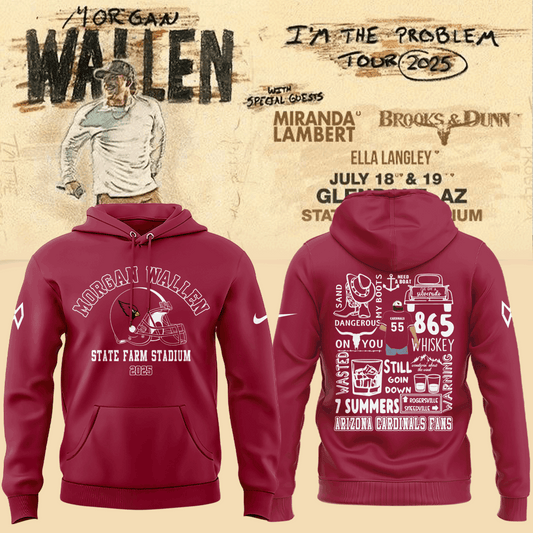 Special New Morgan Wallen x Arizona Cardinals Black Hoodie