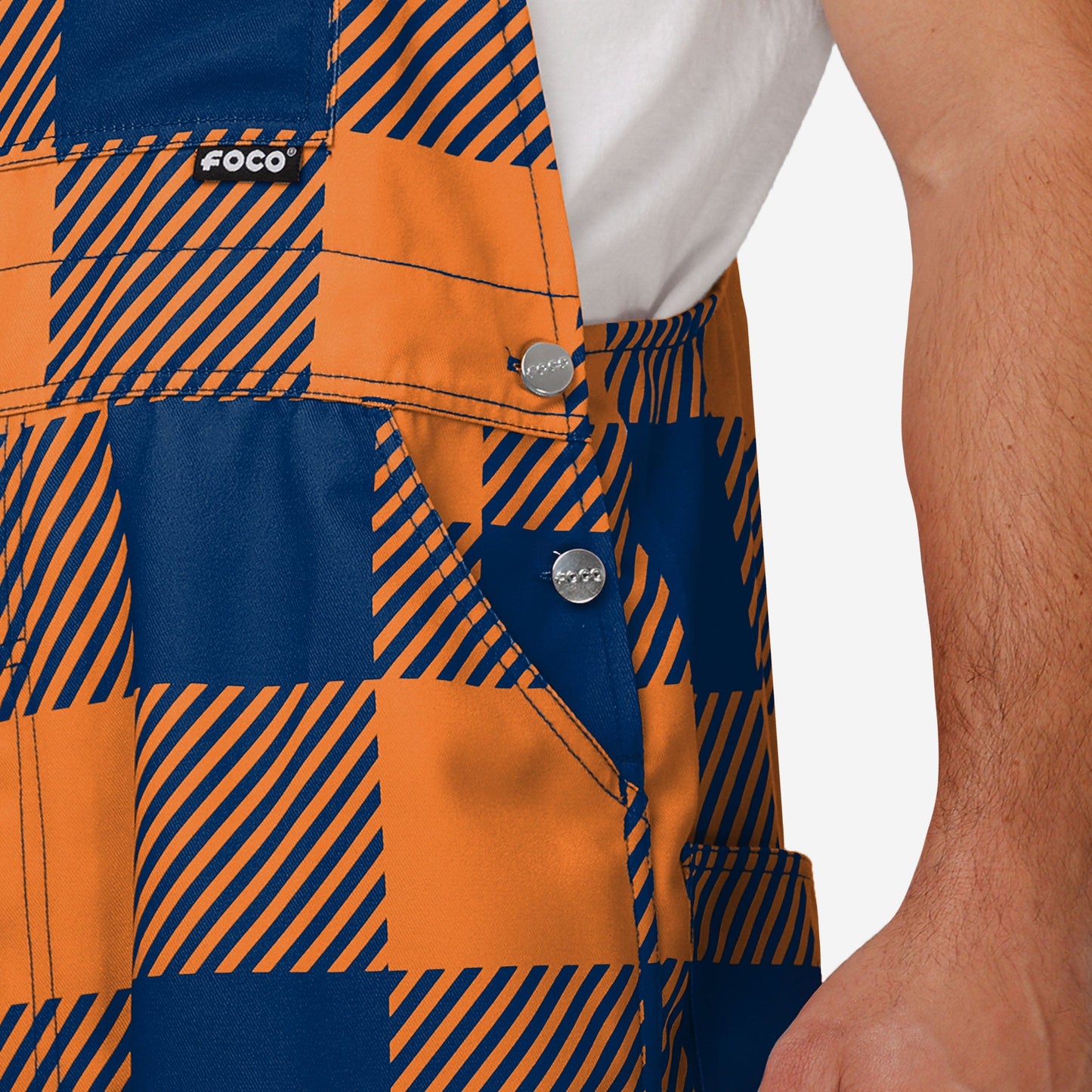 Denver Broncos Mens Plaid Bib Overalls