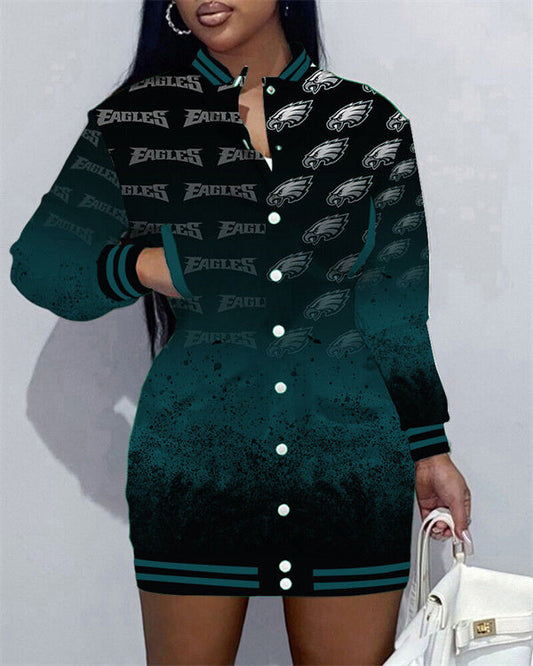 New
Limited Edition Button Down Long Sleeve Jacket Dress