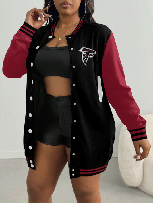 Atlanta Falcons Women's Limited Edition Button Down Long Sleeve Jacket Dress